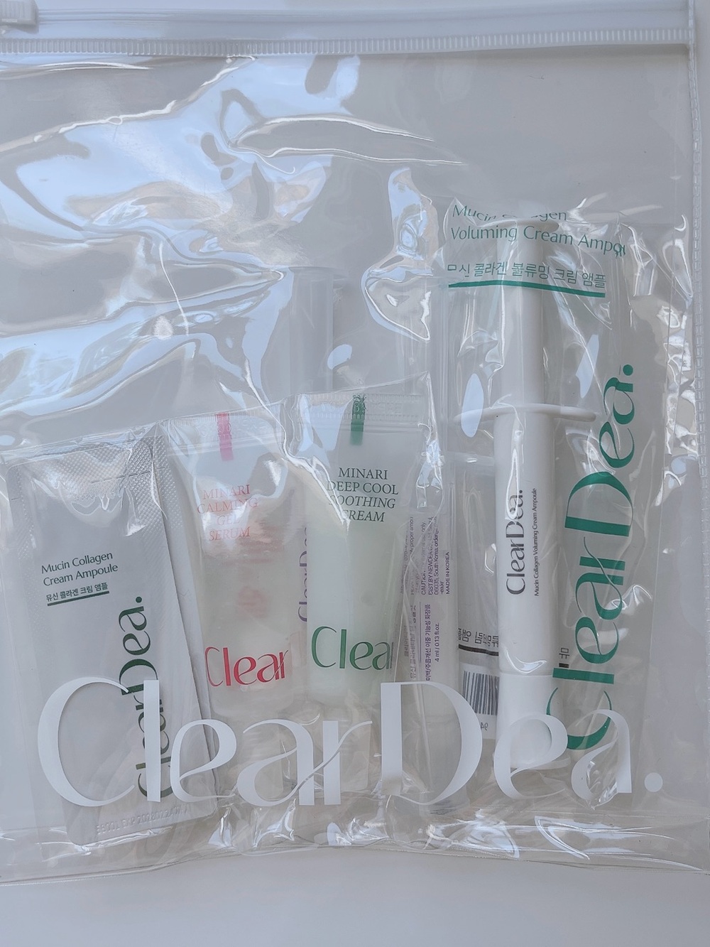 New ClearDea Mucin Collagen Voluming Cream Ampoule Bundle Kit Korean Skincare